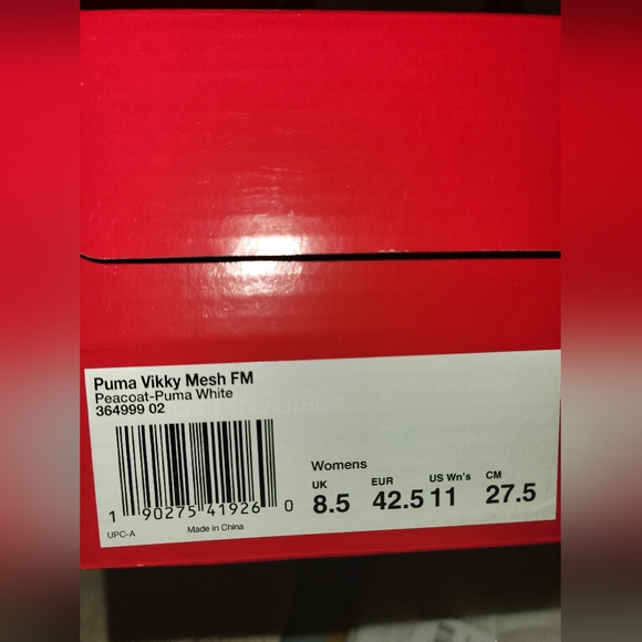 Puma Vikky Mesh FM Sneakers - Peacoat & Puma White, Sz: 11 - Picture 5 of 5
